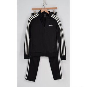 Adidas Essentials Tricot Track Jacket and Pants Matching Set Black Womens Small